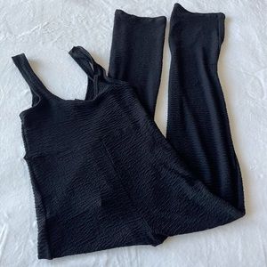 Black Straight Leg Full Length Romper